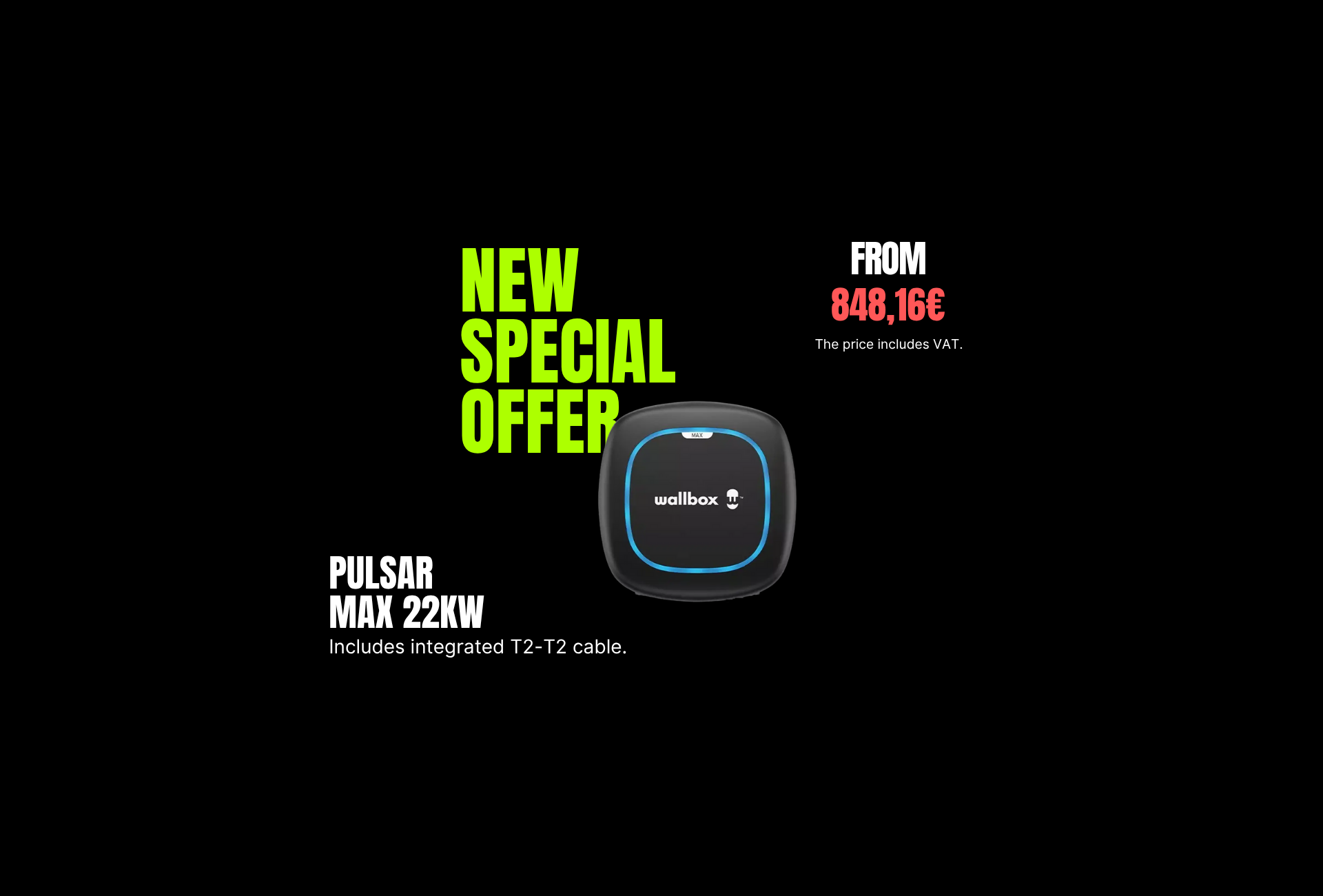 Wallbox Pulsar Max, καλώδιο φόρτισης T2, οικιακή φόρτιση